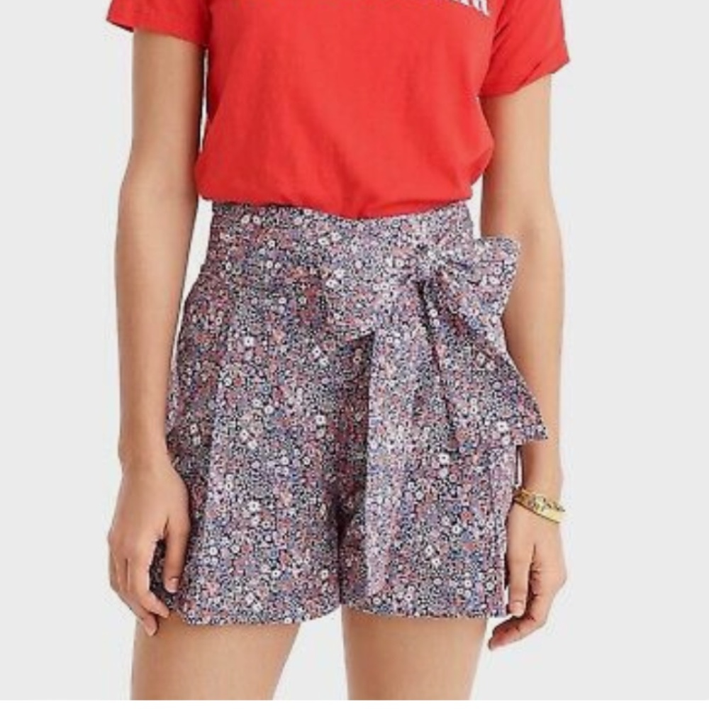 NWT J. Crew Tie Waist Shorts in Liberty Floral